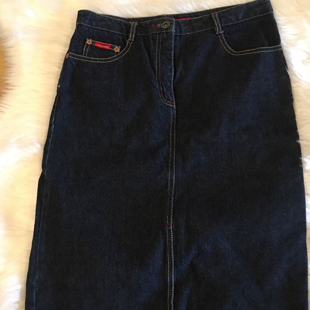 Vintage BCBG Denim Pencil Skirt Sz 2